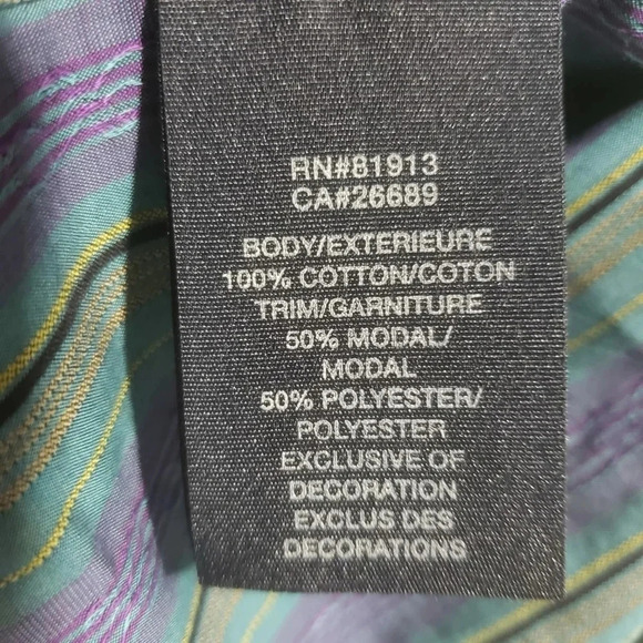 Robert Graham Mens Long Sleeve Button Down Multi-colored Striped Shirt, Size MM. - Picture 10 of 10